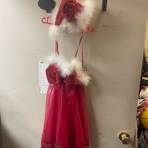 Juliana 2 pc. Santa lingerie- size medium. Sheer, faux fur